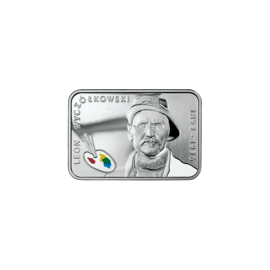 silver coin Polish painters of the 19th and 20th centuries Leon Wyczółkowski 1852–1936 reverse