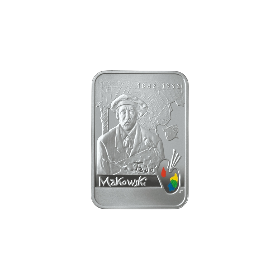 silver coin Polish painters of the 19th and 20th centuries Tadeusz Makowski 1882–1932 reverse