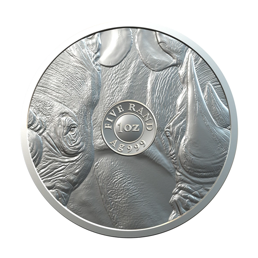 silver coin big five rhino 1 ounce silver 2