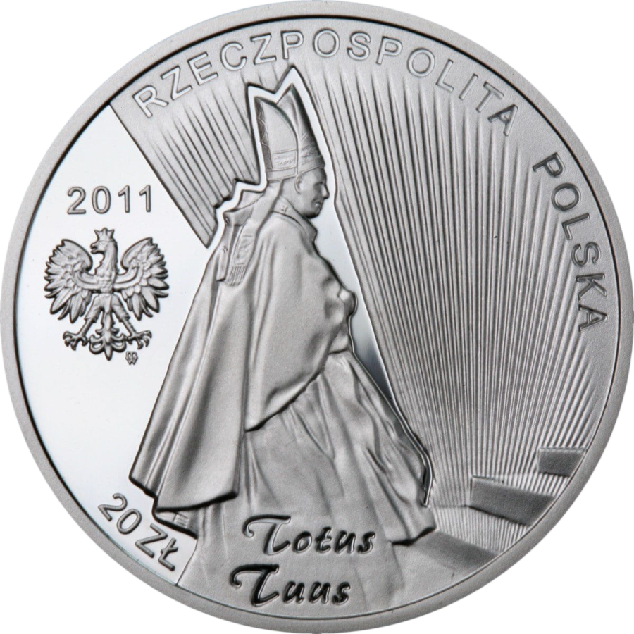 silver coin commemorating the beatification of John Paul II