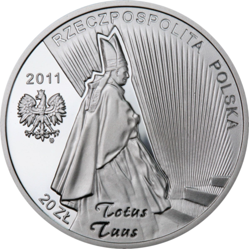 silver coin commemorating the beatification of John Paul II