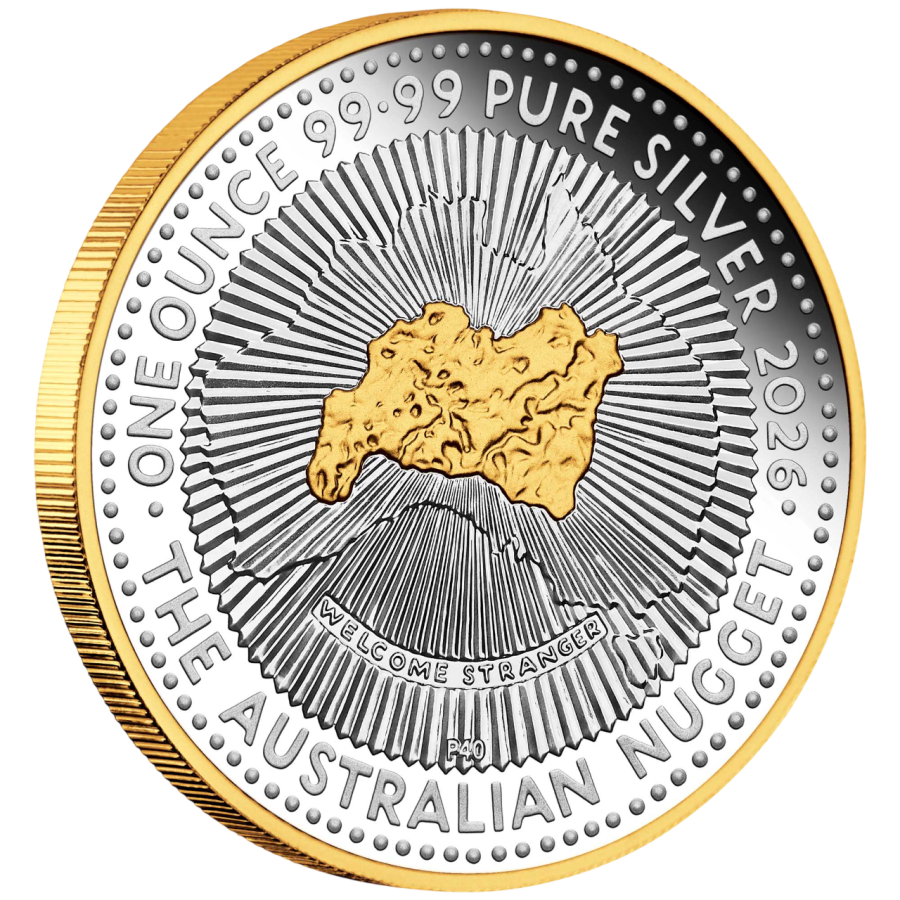 silver coin nugget 40th anniversary 1 ounce 1