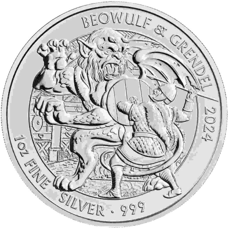 Silver Coin: Myths and Legends – Beowulf and Grendel – 1 Ounce – 1