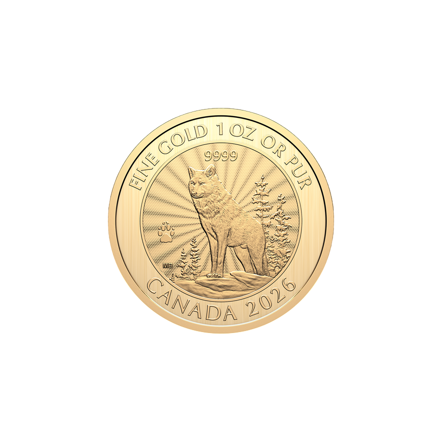1-Ounce Majestic Wolf Gold Coin 2026-2