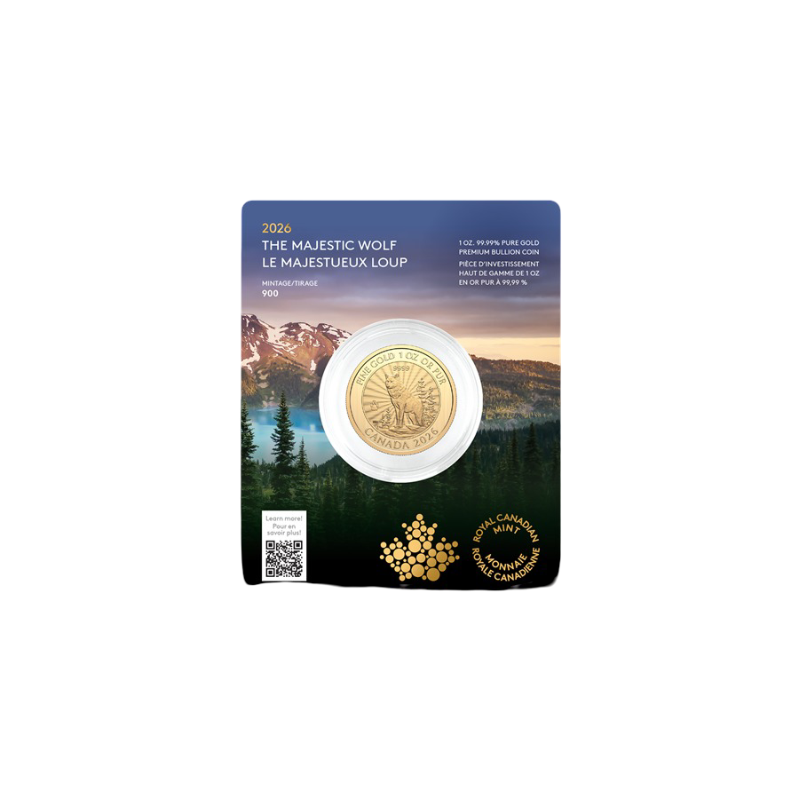 Gold Coin: Majestic Wolf, 1 Ounce, 2026-5