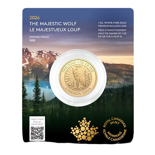 Gold Coin: Majestic Wolf, 1 Ounce, 2026-5