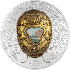 Silver Fabergé Egg Coin of Peter the Great, 2 ounces, 1