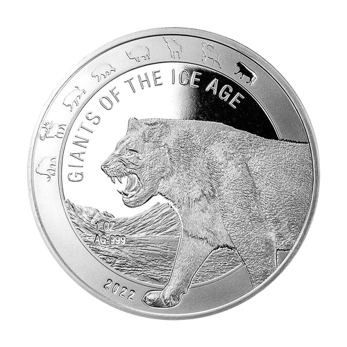 Silver Coin: Giants of the Ice Age – Cave Lion – 1 Ounce – 2