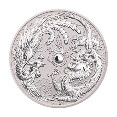 Silver Coin: Chinese Myths and Legends – Dragon and Phoenix, 1 Ounce, 2017-2