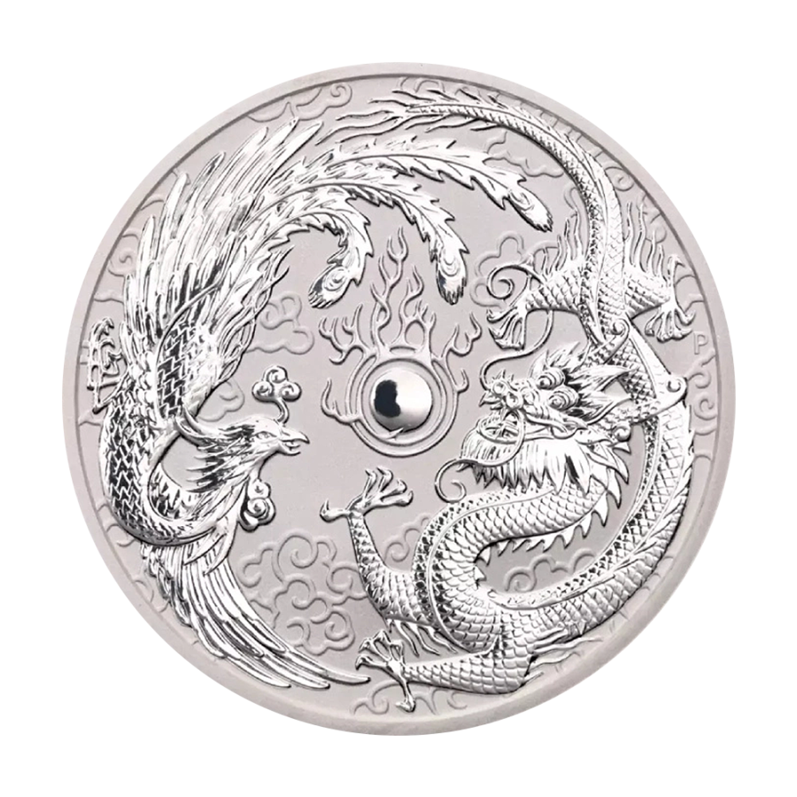 Silver Coin: Chinese Myths and Legends – Dragon and Phoenix, 1 Ounce, 2017-2