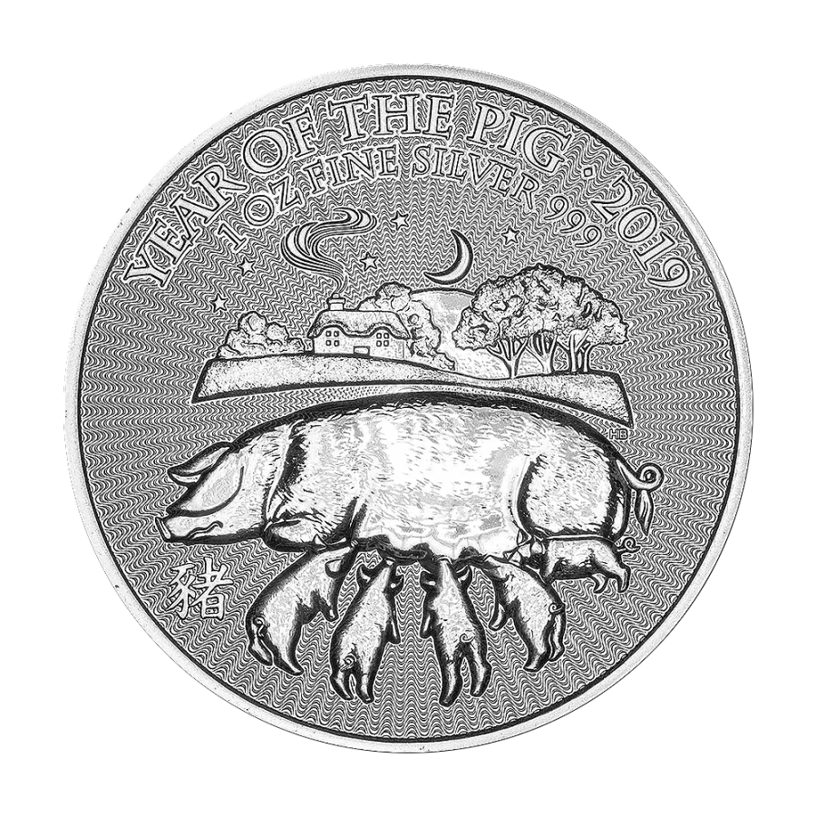 Silver Coin: Year of the Pig 2019, Royal Mint, 1 oz