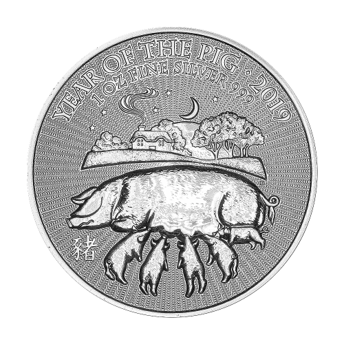 Silver Coin: Year of the Pig 2019, Royal Mint, 1 oz