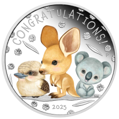 Silver Coin: Congratulations on the Birth of Your Child 2025-1