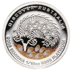 Platinum Coin: Discover Australia – Echidna – 1/10 Ounce