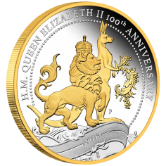 Silver-Plated Coin - Queen Elizabeth II - 100th Birthday Anniversary - 1 Ounce - 2026-2