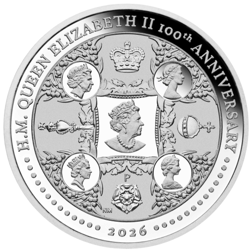 Silver Coin: Queen Elizabeth II, 100th Birthday Anniversary, 1 Ounce, 2026, Proof-2