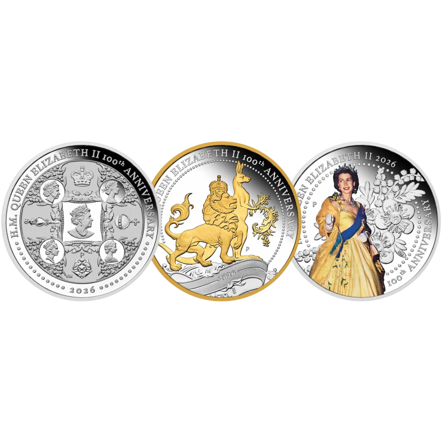 Set of Silver Coins: Queen Elizabeth II, 100th Birthday Anniversary, 2026-3