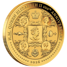 Gold Coin: Queen Elizabeth II, 100th Birthday Anniversary, 1.4 Ounces, 2026-1