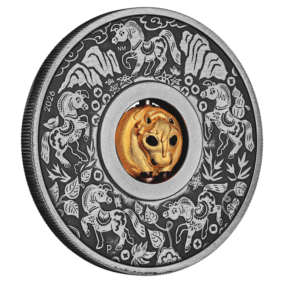 Silver Coin with Rotating Center: Year of the Horse 2026-2