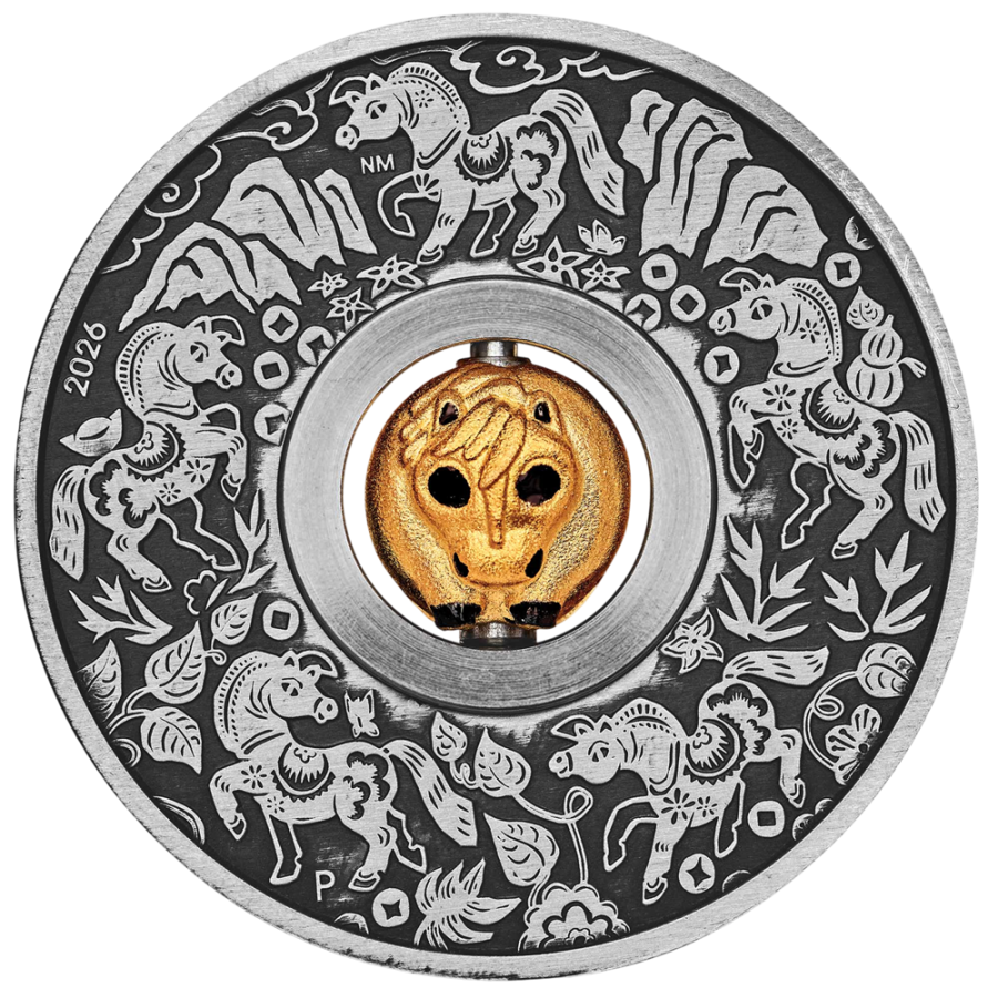 Silver Coin with Rotating Center: Year of the Horse 2026, 3 g