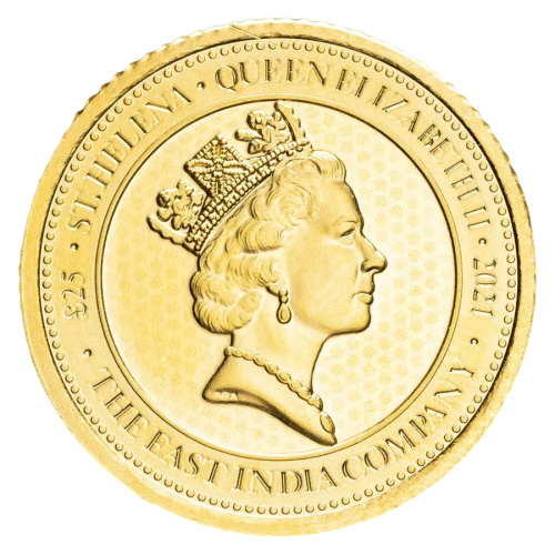 14-ounce gold coin featuring Saint Helena, the Scepter of Guinea
