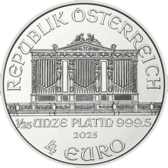 platinum coin Vienna Philharmonic 1.25 ounce reverse 2