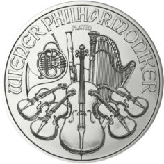 platinum coin Vienna Philharmonic 1.25 ounce reverse