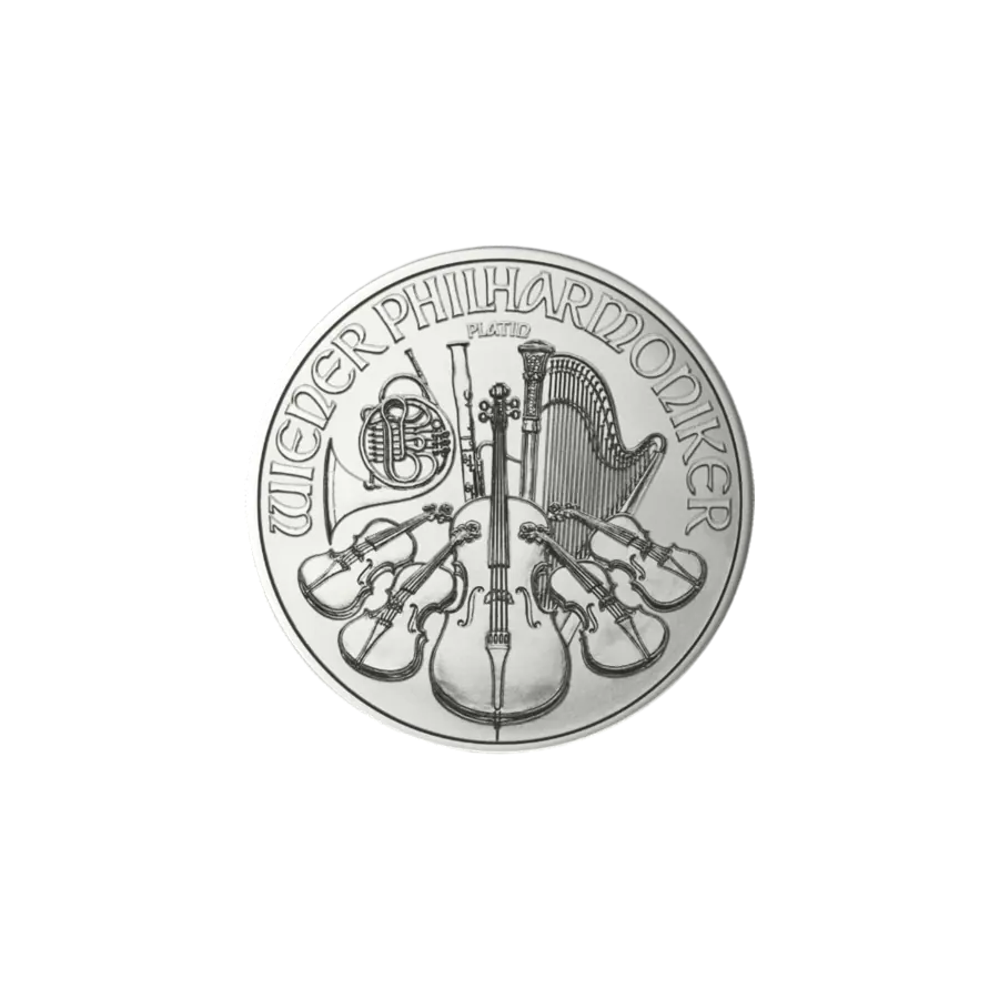 platinum coin Vienna Philharmonic 1.25 ounce reverse