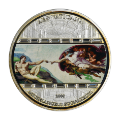 Silver Coin - Masterpieces of Art: The Creation of Adam - 3 Ounces - 2008-2