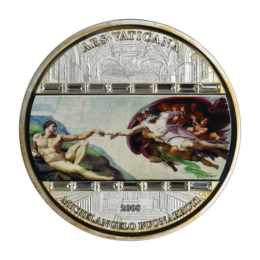 Silver Coin - Masterpieces of Art: The Creation of Adam - 3 Ounces - 2008-2