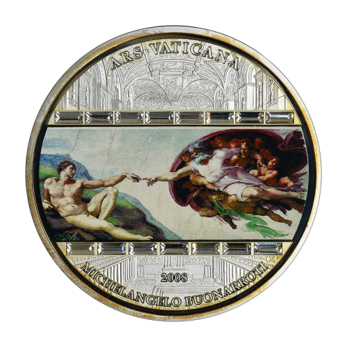 Silver Coin - Masterpieces of Art: The Creation of Adam - 3 Ounces - 2008-2