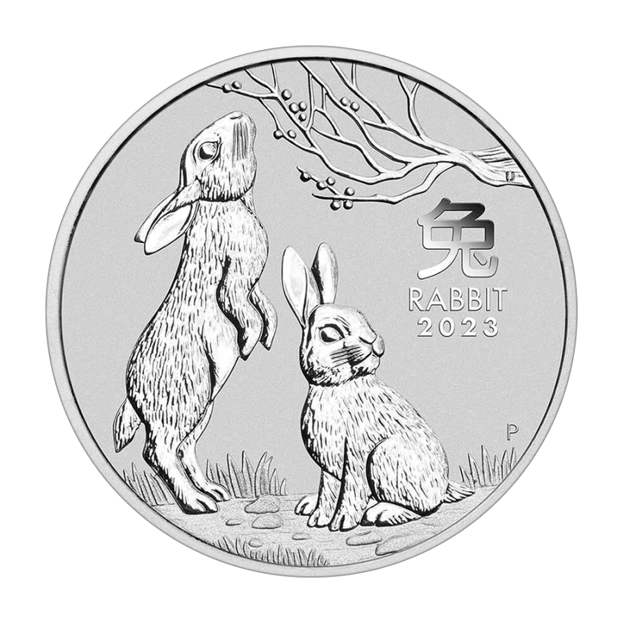 Silver Coin: Year of the Rabbit 2023, 2 Ounces, 1