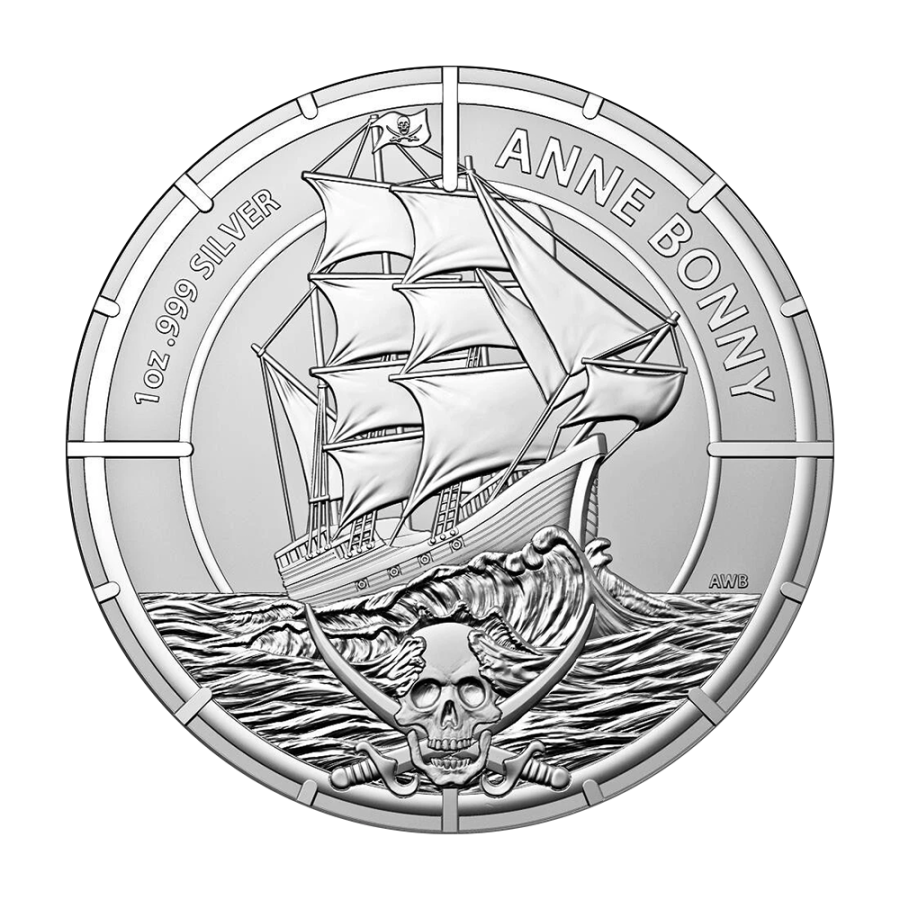 Silver Coin: Pirate Queens Anne and Bonny, 1 Ounce, 2