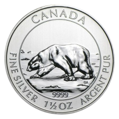 15-ounce silver polar bear coin
