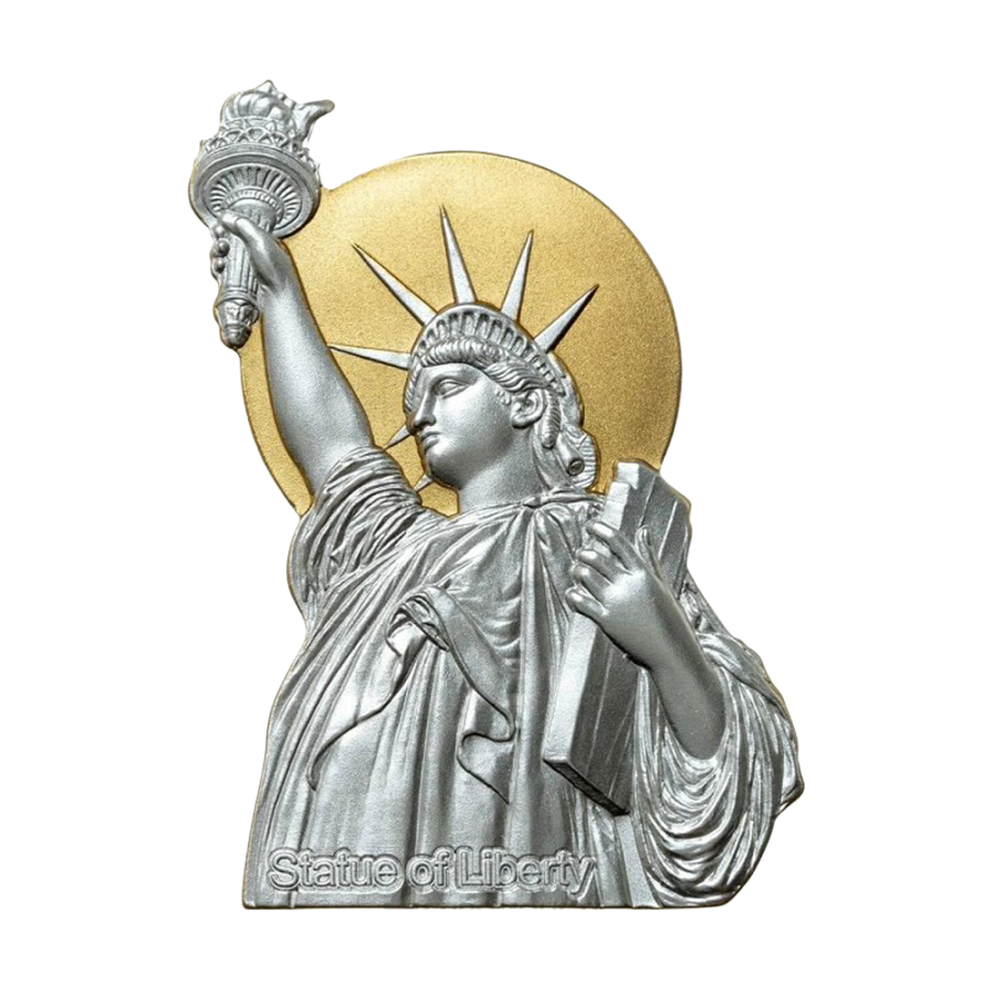 Statue of Liberty Coin with High Relief, Gold-Plated-2