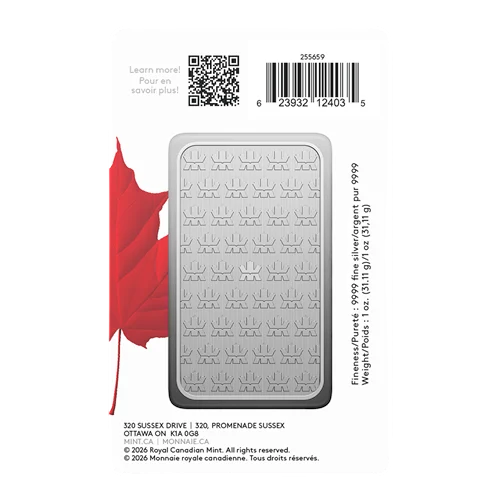 Silver Bar in Proudly Canadian Packaging, 1 Ounce, 2026-1