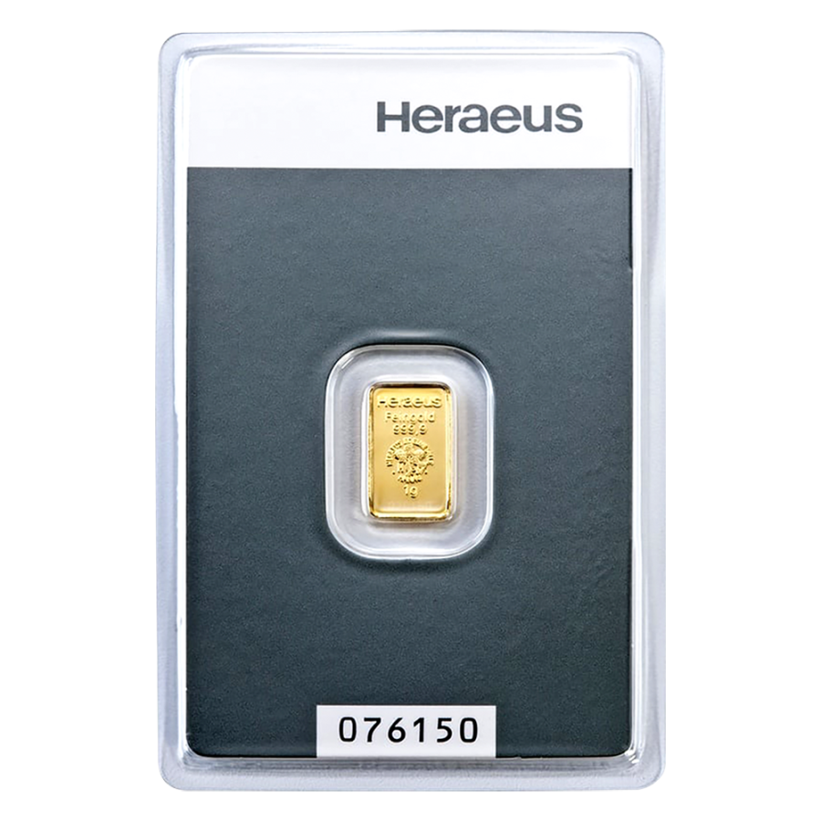 1g gold bar - Heraeus