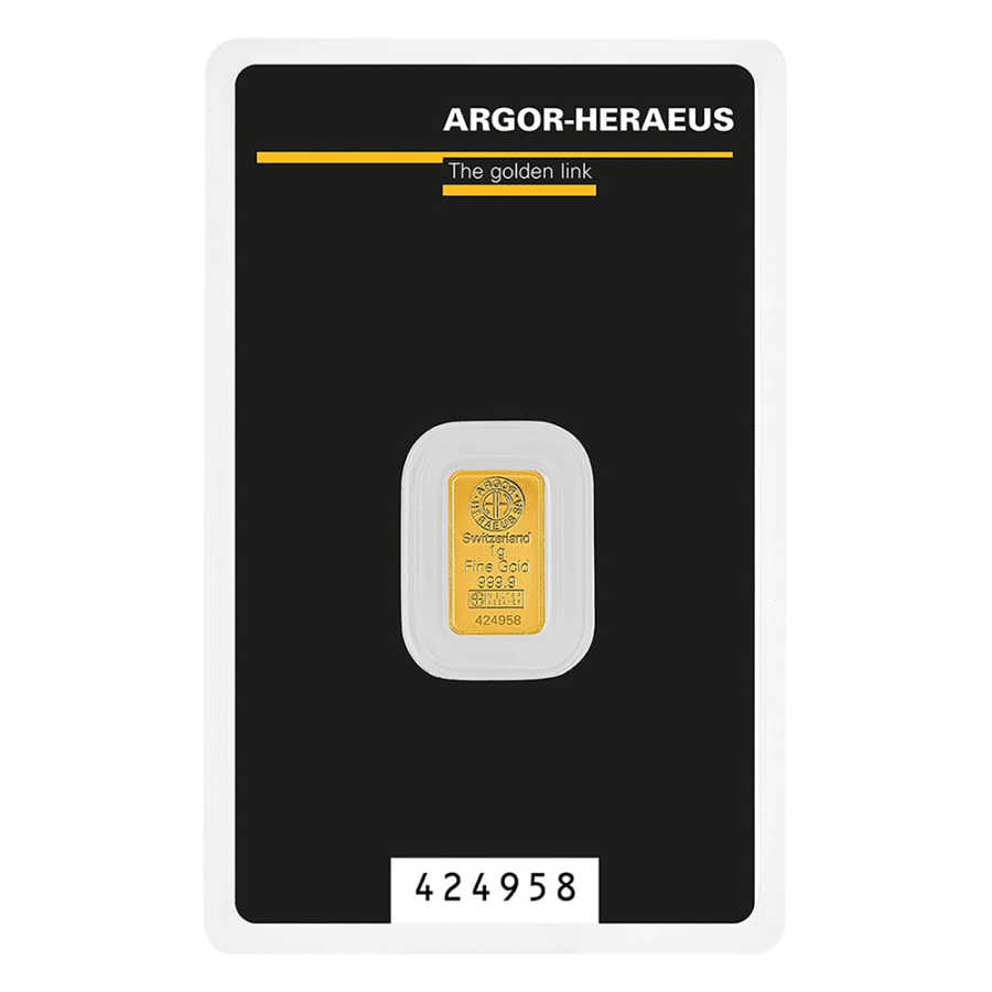 1g gold bar - Argor Heraeus