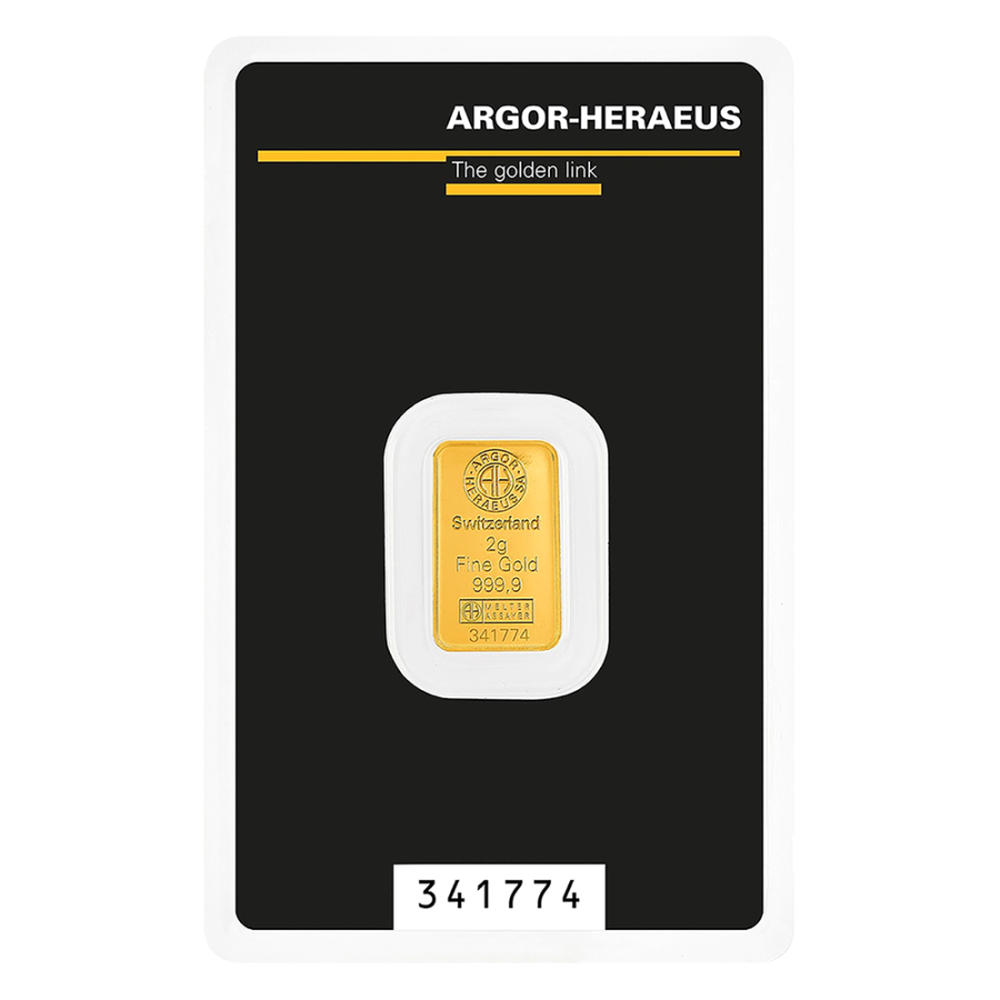 2g gold bar - Argor Heraeus