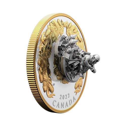 Silver coin, 5 ounces, Christmas gifts, reverse side 3