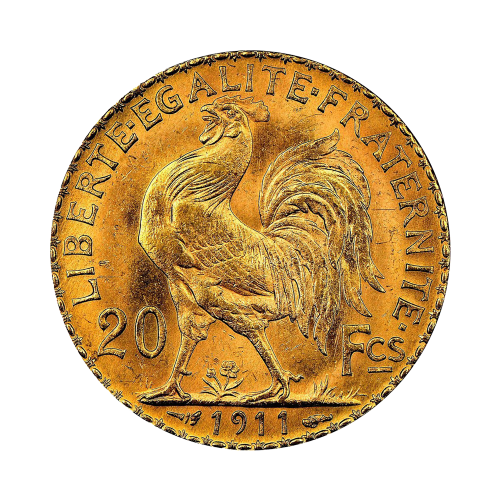 Gold coin, 20 francs, reverse side 1