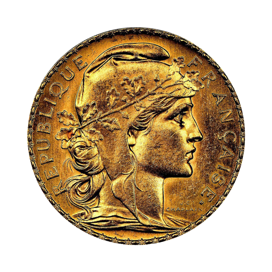 Gold coin, 20 francs, obverse 2