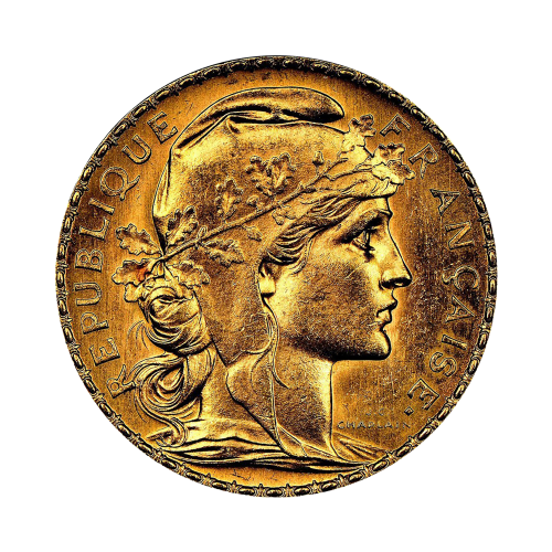 Gold coin, 20 francs, obverse 2