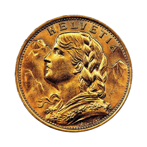 Gold coin, 20 francs, obverse 1