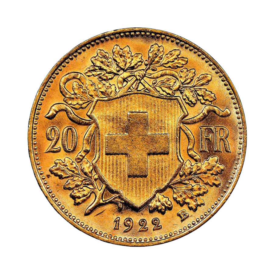 Gold coin, 20 francs, reverse side 2