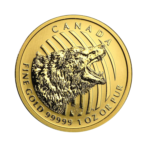 gold coin call of nature grizzly 1 oz obverse