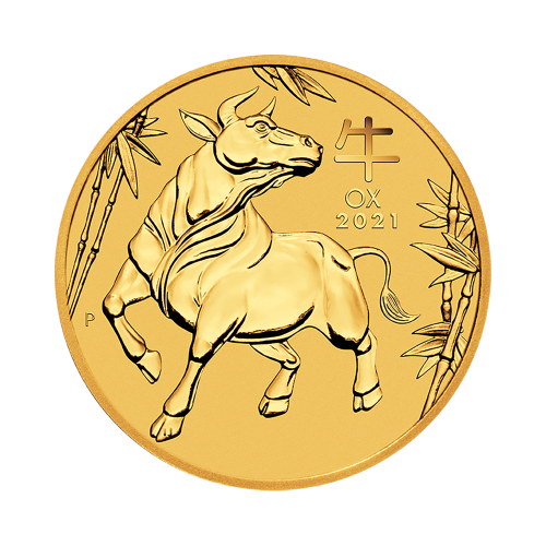 2021 Year of the Ox Gold Coin, 1.2 oz, Reverse Side