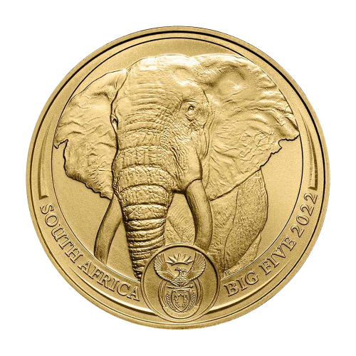 gold coin big five elephant 1 ounce reverse