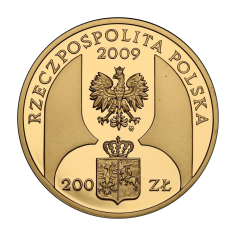 gold coin 200 PLN 180 years of central banking in Poland 2009 reverse 2