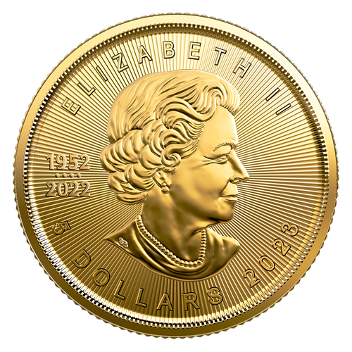 Gold Coin - Rare Canadian Maple Leaf - 1/10 Ounce - Obverse